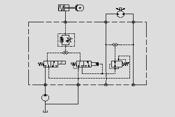 此原理圖為運用電磁閥和液控換向閥控制制動器啟停。