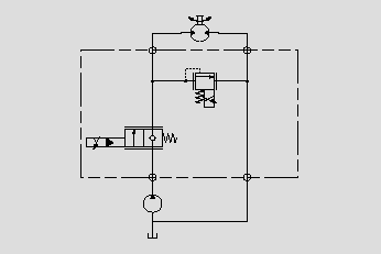 此原理圖為電比例溢流閥來調(diào)節(jié)系統(tǒng)壓力。